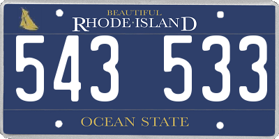 RI license plate 543533