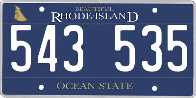 RI license plate 543535