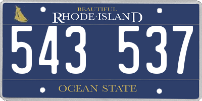 RI license plate 543537