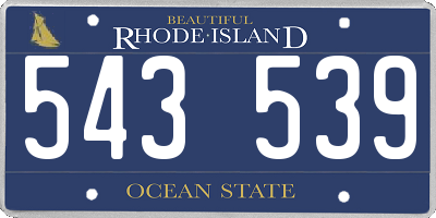 RI license plate 543539