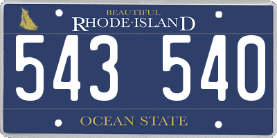 RI license plate 543540