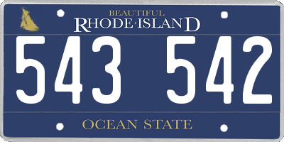 RI license plate 543542