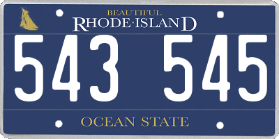 RI license plate 543545