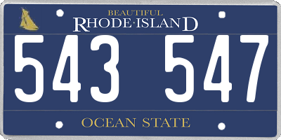 RI license plate 543547