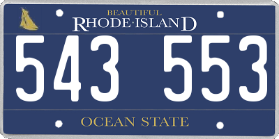 RI license plate 543553