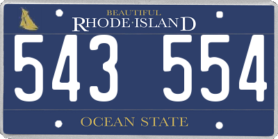 RI license plate 543554