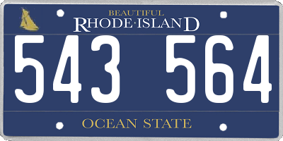 RI license plate 543564