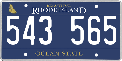 RI license plate 543565