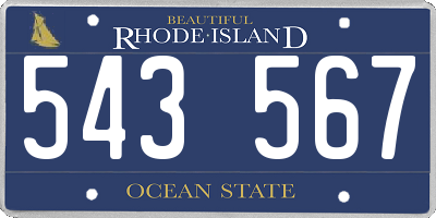 RI license plate 543567