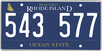 RI license plate 543577