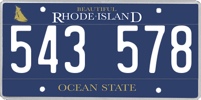 RI license plate 543578