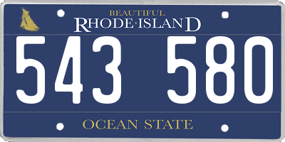 RI license plate 543580