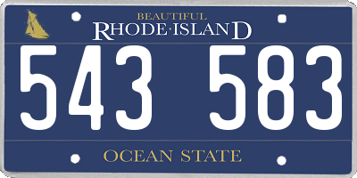 RI license plate 543583