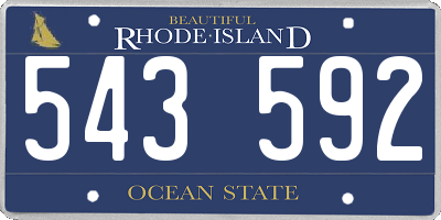 RI license plate 543592