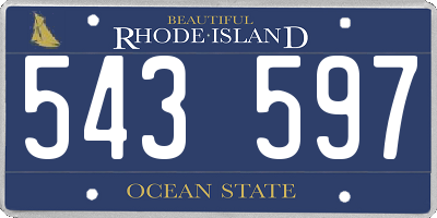 RI license plate 543597
