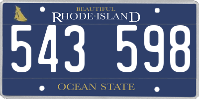 RI license plate 543598