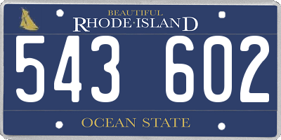 RI license plate 543602