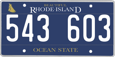RI license plate 543603