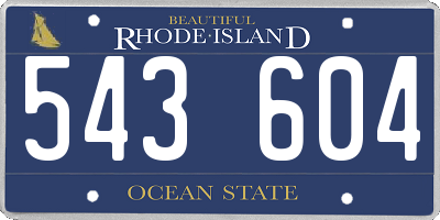 RI license plate 543604