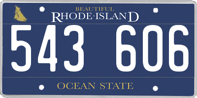 RI license plate 543606