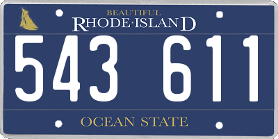RI license plate 543611