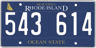 RI license plate 543614