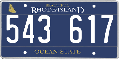 RI license plate 543617