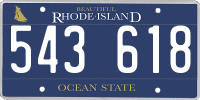 RI license plate 543618