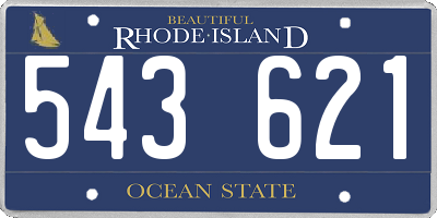 RI license plate 543621