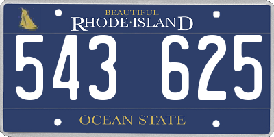 RI license plate 543625