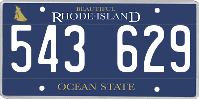RI license plate 543629