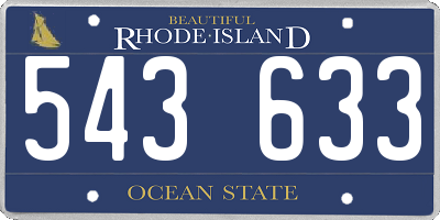 RI license plate 543633