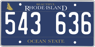 RI license plate 543636