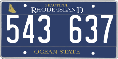 RI license plate 543637