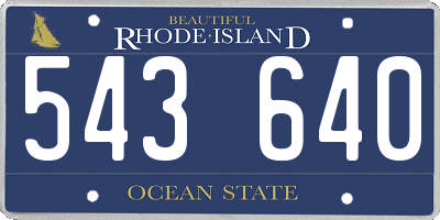 RI license plate 543640