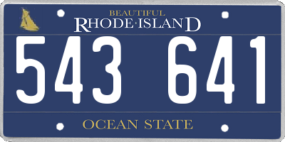 RI license plate 543641