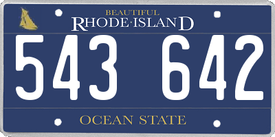 RI license plate 543642