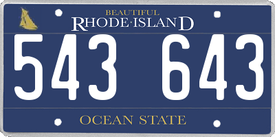 RI license plate 543643