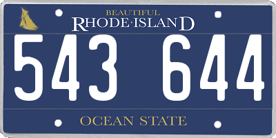 RI license plate 543644