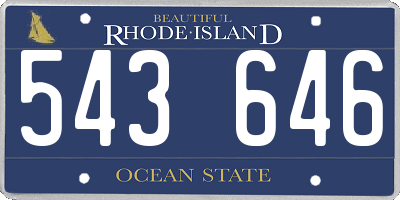 RI license plate 543646