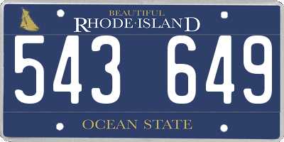 RI license plate 543649