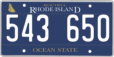 RI license plate 543650
