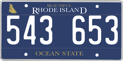RI license plate 543653