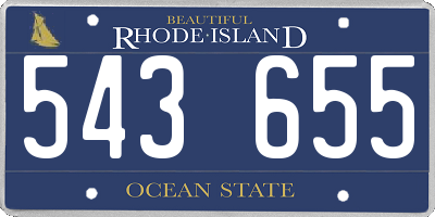 RI license plate 543655