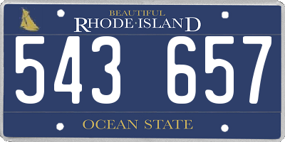 RI license plate 543657