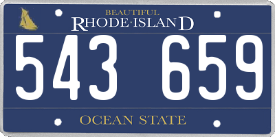 RI license plate 543659