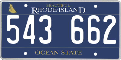 RI license plate 543662