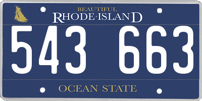 RI license plate 543663
