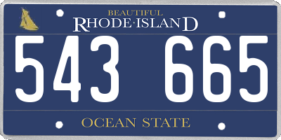 RI license plate 543665