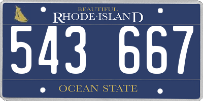 RI license plate 543667